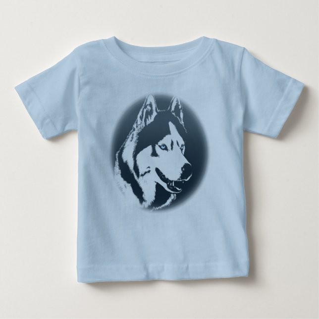 Baby Husky Romper Siberian husky Puppy Romper T Shirt (Framsida)