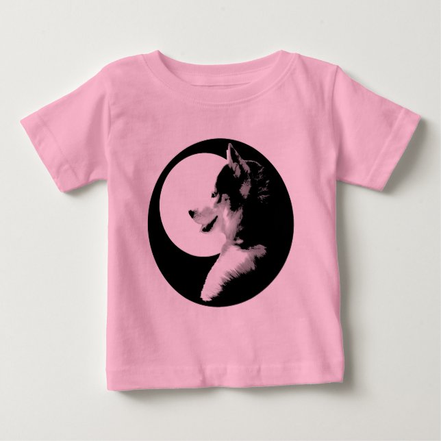 Baby Husky Shirt Småbarn Hund Tee Shirts (Framsida)