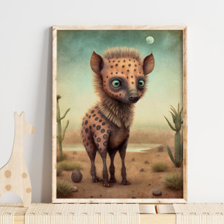 Baby Hyena African Animal | Hyena Wall Print Poster