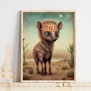 Baby Hyena Afrikanskt Djur   Hyena Väggtryck Poster