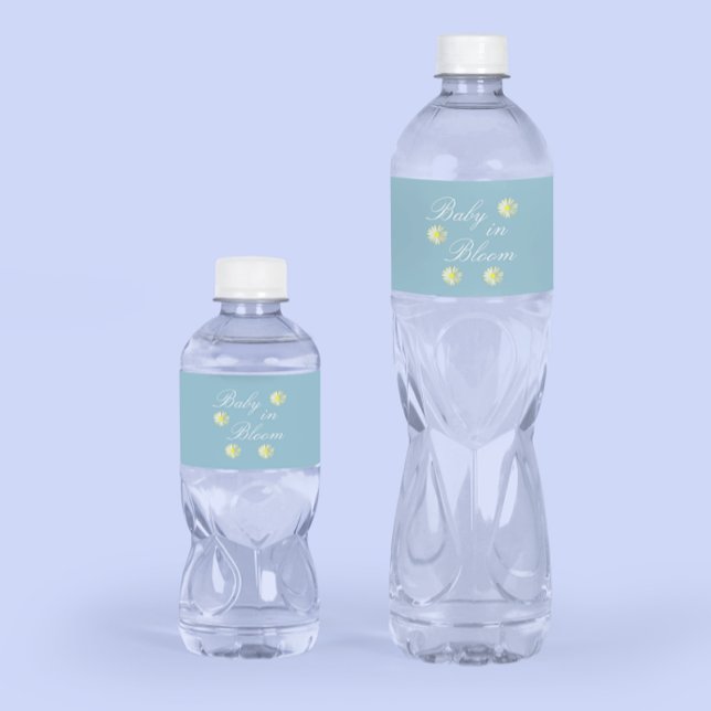 Baby i babyskor för blommor vattenflaska etikett (Skapare uppladdad)