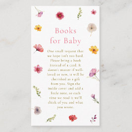 Baby i begäran om Bok i Bloom Baby Shower Tilläggskort