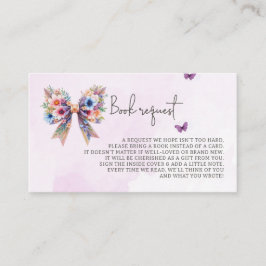 Baby i begäran om Bok i Bloom Bow Baby Shower Tilläggskort