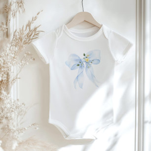 Baby i Blå Blommigt Blåbössa för Blått T Shirt