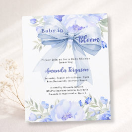 Baby i blåblått bog Baby Shower-inbjudan