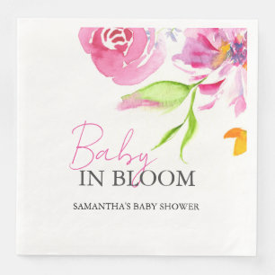 Baby i blåsslussaren vattenfärgsblommor pappersservett