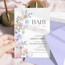 Baby i blobinbjudan | Pastel Blommigt Inbjudan