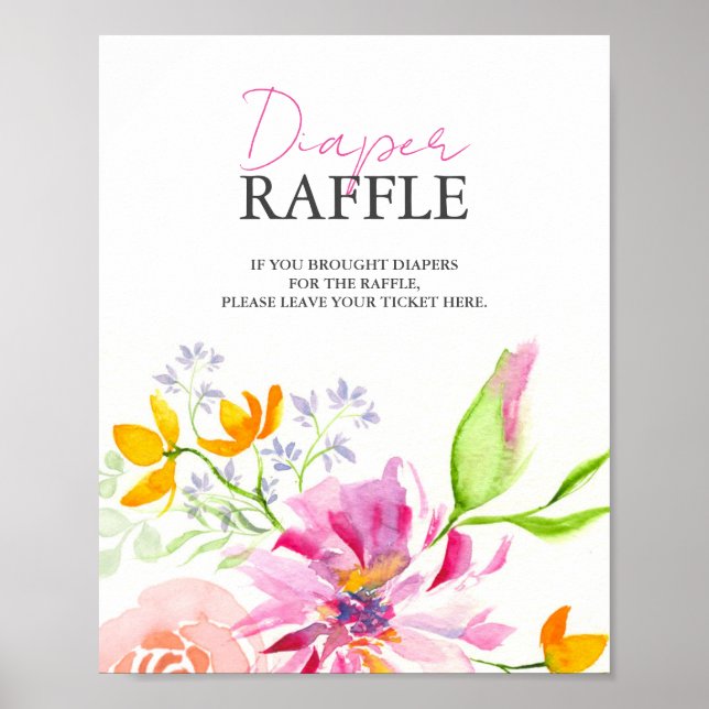Baby i blodets dagbok Raffle Baby Shower-skylt Poster (Framsidan)