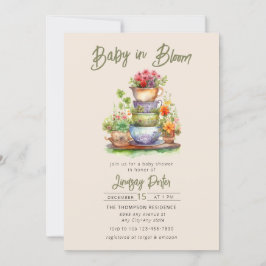 Baby i blom | Akvarell Baby Shower Inbjudan