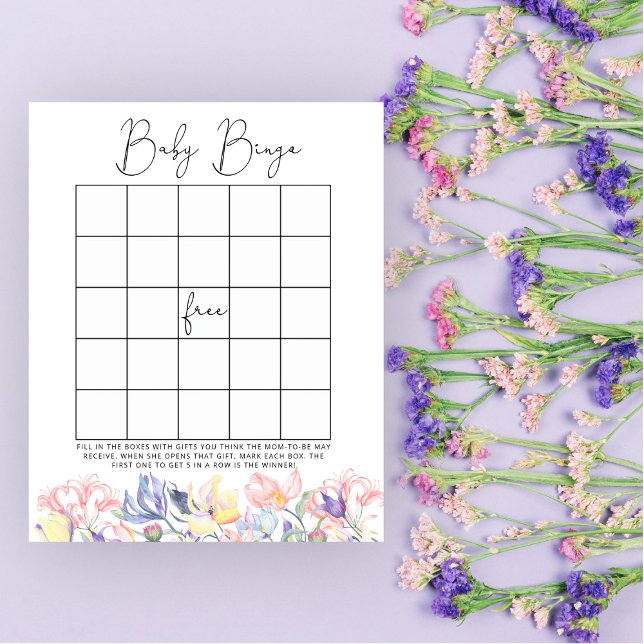 Baby i blom Baby shower bingo spel (Skapare uppladdad)