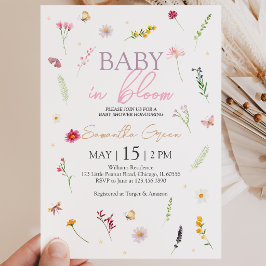 Baby i blom Baby Shower Inbjudningar