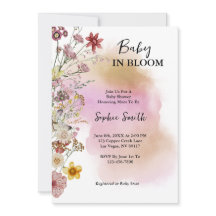 Baby I blom Bloom Vildblomma Akvarell