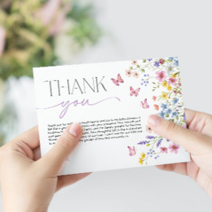 Baby i blom Butterfly Baby Shower Tack Kort