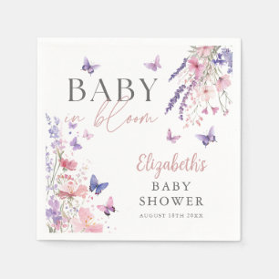 Baby i blom Butterfly Vilda blommor Baby Shower Pappersservett