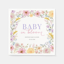 Baby i blom: Mjuk vildblomsäng baby shower Pappersservett