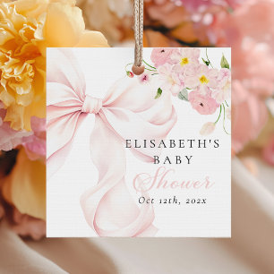Baby i blom Pink båge baby shower Gåvor Etiketter