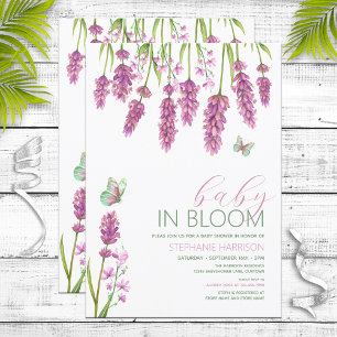 Baby i blom Pink Vildblomma Barnkalas Inbjudningar