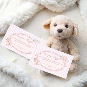 Baby i blom preppy baby shower blöja lotteri tilläggskort