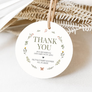 Baby i blom Wildflower Baby Shower Favor Etiketter