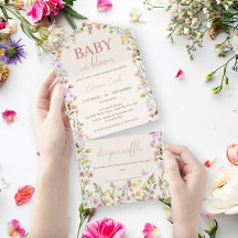Baby i blom Wildflower Färgglad Bebis-babyshower
