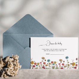 Baby i blomblommor, bläck för baby babydusch tack kort