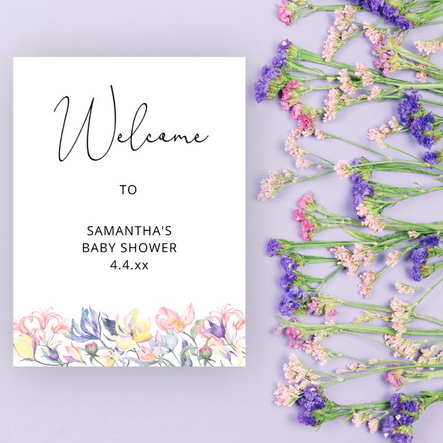 Baby i blomman Välkommen till babyduschen Poster (Skapare uppladdad)