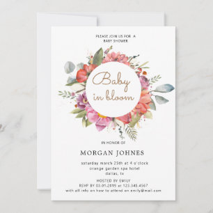 baby i blomman vår blommar Baby Shower inbjudan