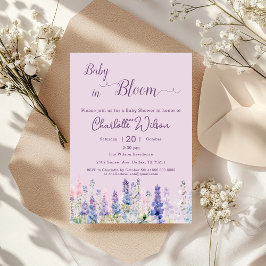 Baby i blommande, färgstarka, Lupine Flowers Baby  Inbjudningar