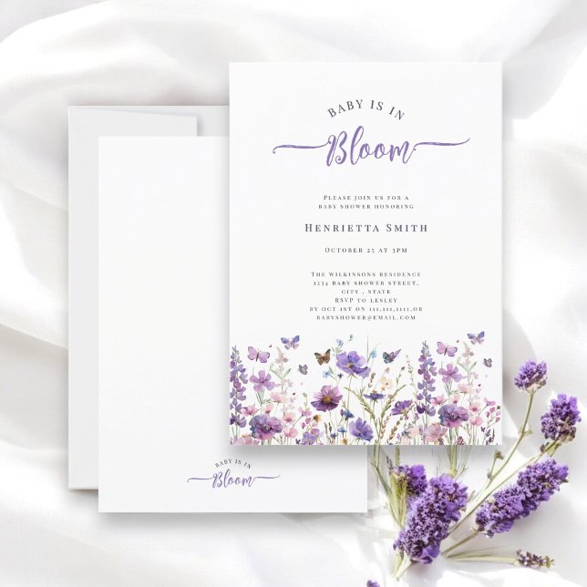 Baby i blommande modern vattenfärgskbabydusch inbjudningar (this invitation leaves out the registry so you can choose the qr code or books for baby cards)