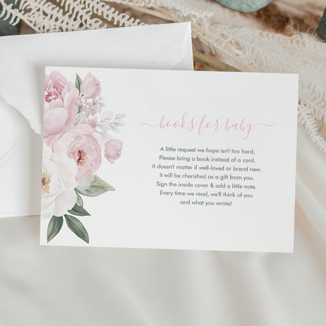 baby i blommande rosa blommor bokar för baby-kort tilläggskort (Skapare uppladdad)