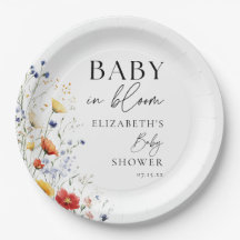 Baby i blommande vildblommor Blommig baby shower