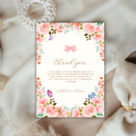 Baby i blommans blommiga fjäril Garden Baby Shower Tack Kort