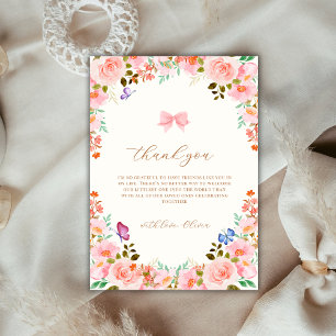 Baby i blommans blommiga fjäril Garden Baby Shower Tack Kort