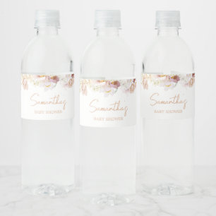 Baby i Blommigt Baby Shower Vattenflaskor Etikett