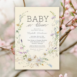 Baby i Blommigten Bebisdusch för blommor i blomman Inbjudningar