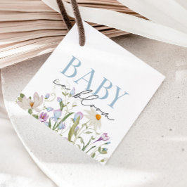 Baby i Blommigten Bloom Blue Vår Gåvor Etiketter