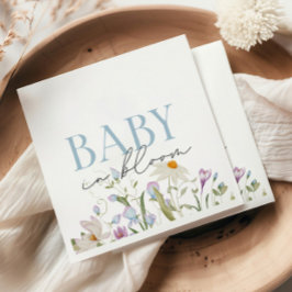 Baby i Blommigten Bloom Blue Vår Pappersservett