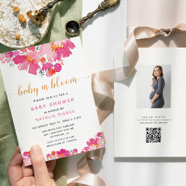 Baby i Blommigten för  av QR-kod i Bloom Baby Show Inbjudningar