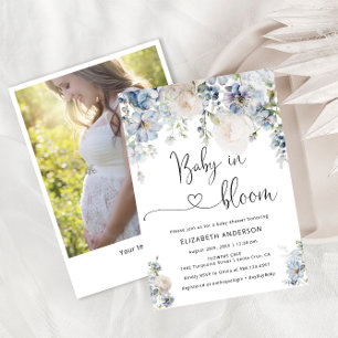 Baby i Blommigten för babyfoto för av blooms Eleg Inbjudningar