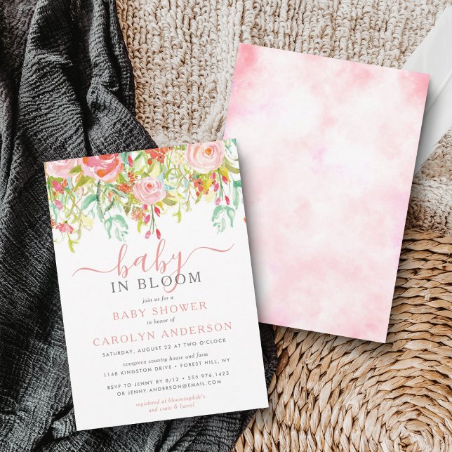 Baby i Blommigten för babyskor i bloom Inbjudningar (Skapare uppladdad)