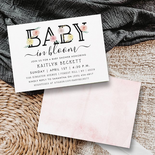 Baby i Blommigten för babyskor i bloom Inbjudningar (Skapare uppladdad)