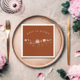 Baby i Blommigten för minimalistisk bränd Orange i Pappersservett