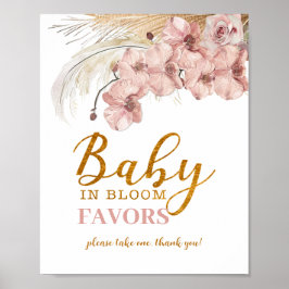 Baby i Blommigten Godkänn Pampas-favoritsignering Poster