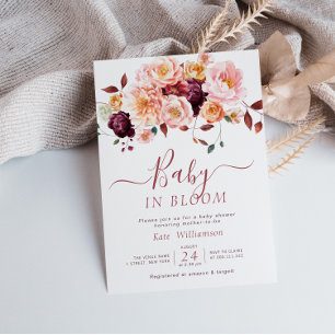 baby i blommigtens bloomaskdusch inbjudningar