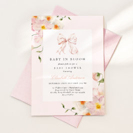Baby i BLOMMMMJÖLKSMASKINBJUDAN TILL Rosa Babykläd Inbjudningar