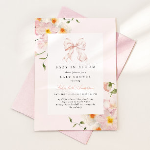 Baby i BLOMMMMJÖLKSMASKINBJUDAN TILL Rosa Babykläd Inbjudningar
