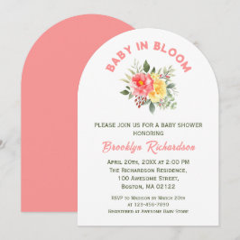 Baby i blommor i Blommigten Bloom Blommor Botanisk Inbjudningar