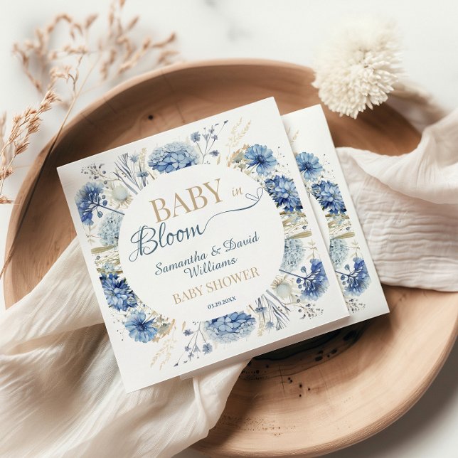 Baby i blomning Blå vildblomma Botanisk  Pappersservett (Skapare uppladdad)