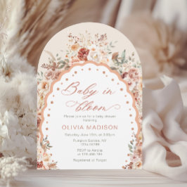 Baby i blomning Boho blommig neutral baby shower Inbjudningar