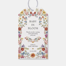 Baby i blomning Boho trädgårdsblommor Baby Shower Presentetikett